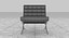 Черное кожаное кресло Knoll Barcelona