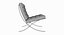 Черное кожаное кресло Knoll Barcelona
