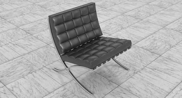 Cadeira Barcelona De Couro Preto Knoll, Barcelona Chair White Leather