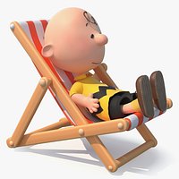 Miniature Character Relaxing in Beach Seat