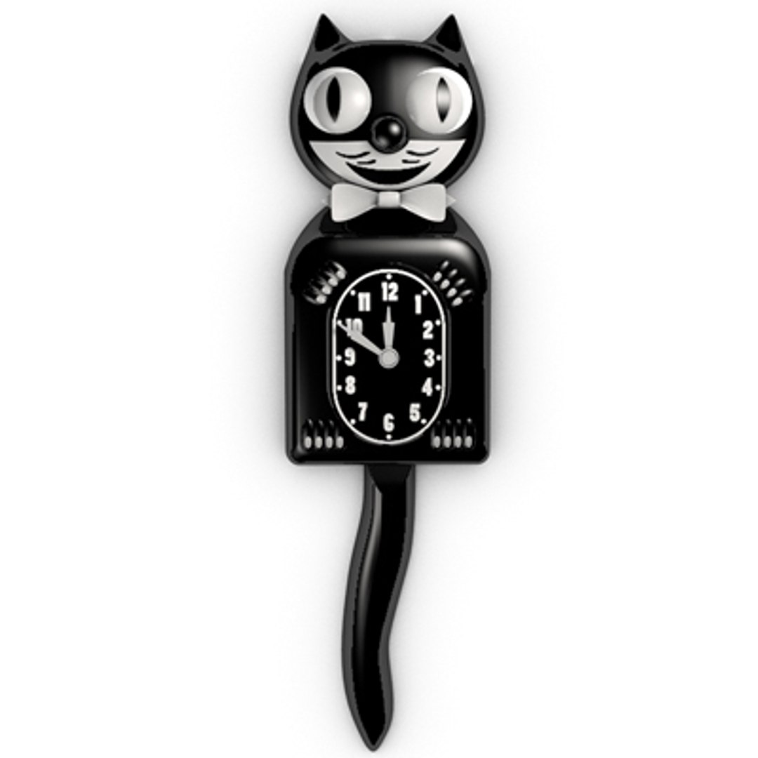 3d model cat clock