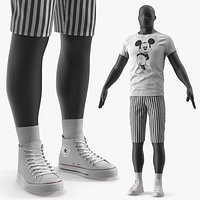 Disney Mens Outfit on Mannequin White Black