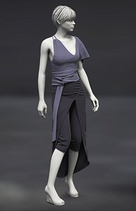 3D model marvelous female asymetric skirt