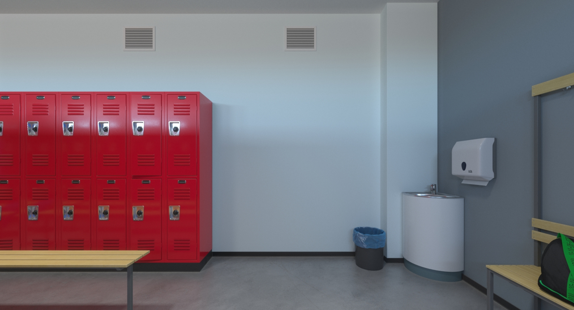Realistic Locker Room 3D Model - TurboSquid 1374728