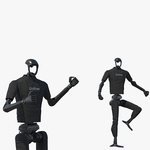 Unitree Robot Humanoid with Dexterous Hands Rigged for Cinema 4D 3D model