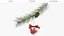 Heart-Shaped Christmas Ornament on Pine Branch