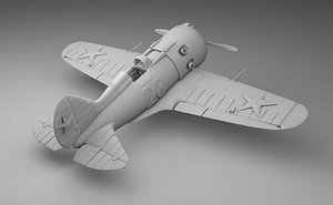 Soviet plane I-16 3D