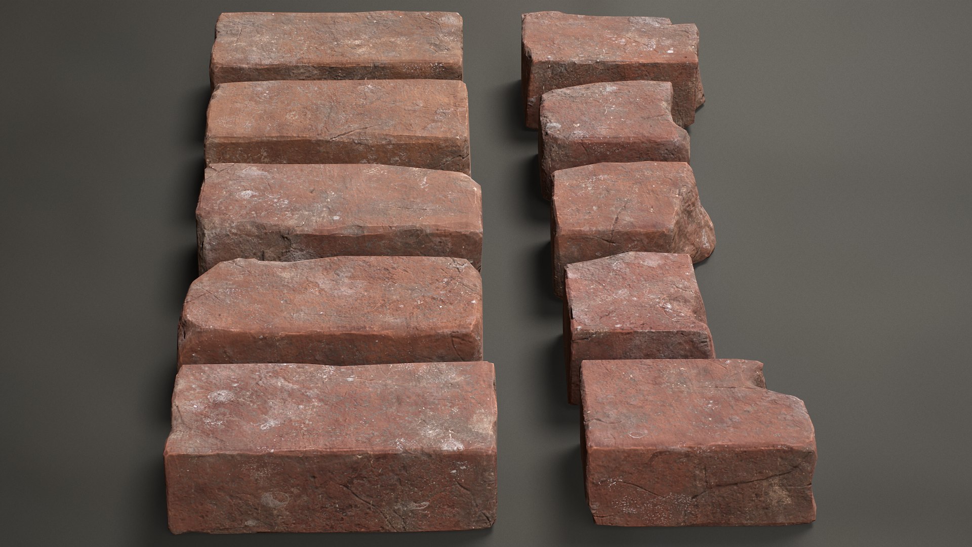 3D Old Bricks Pack - PBR Game Ready Low Poly - TurboSquid 2336431