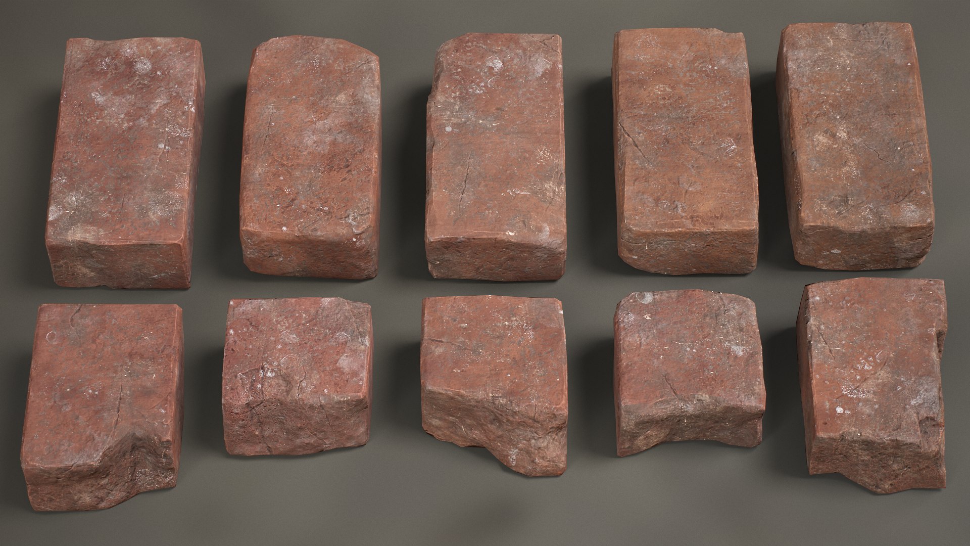 3D Old Bricks Pack - PBR Game Ready Low Poly - TurboSquid 2336431