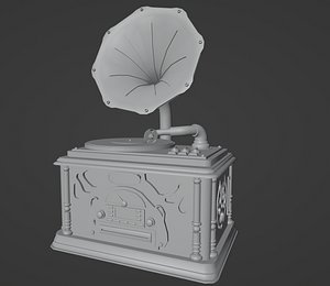 3D Turntable Phonograph Record Player model