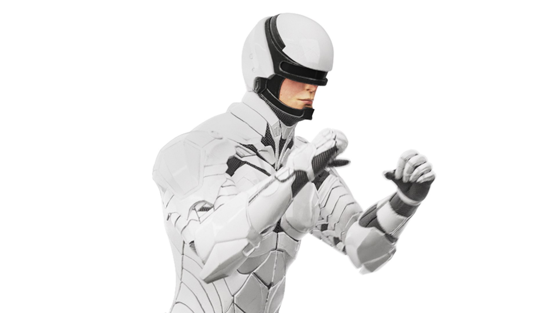 Sci-Fi Soldier White Suit Rigged 3D model preview
