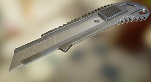 Box Cutter Lowpoly Stainless Steel