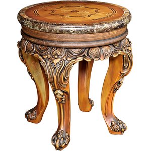 Classic Royal Baroque Wooden side round stand coffee table 3D model