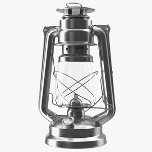 3D stainless steel kerosene lamp model