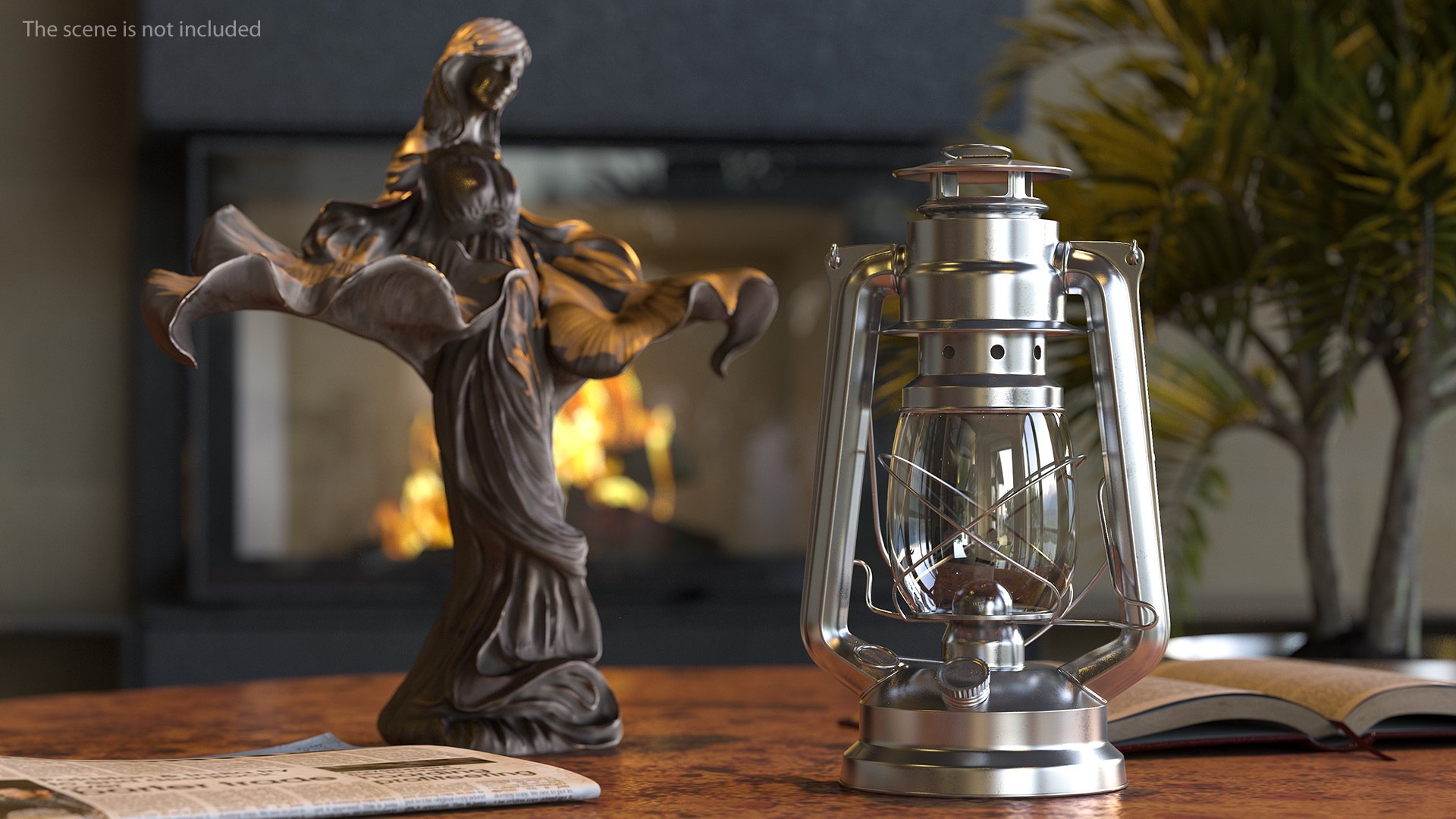 Stainless Steel Kerosene Lamp 3D model preview