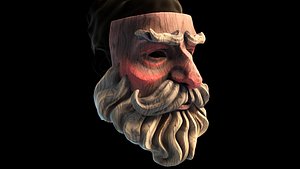 Santa Claus mask wooden style 3D model