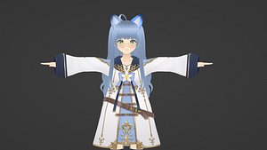 3d girl model for faccerig ready to use 3D model
