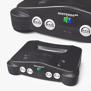 Nintendo 64 Retro Gaming System Black 3D model