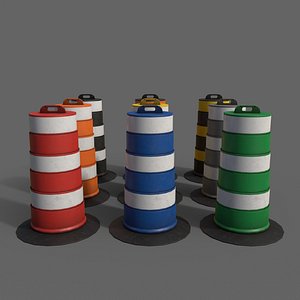PBR Traffic Drum Barrel 3D model
