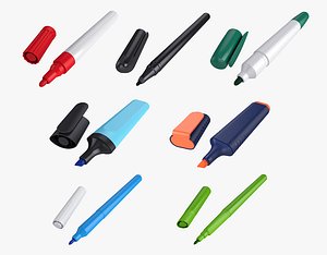 markers felt tip pens 3D model