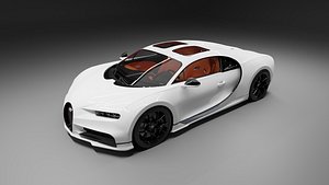 BUGATTI CHIRON SKY VIEW WHITE 3D model
