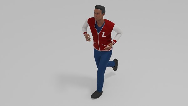 3D Afro-American Man Run