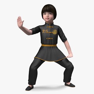 Chinese Baby Girl Doing Kung Fu