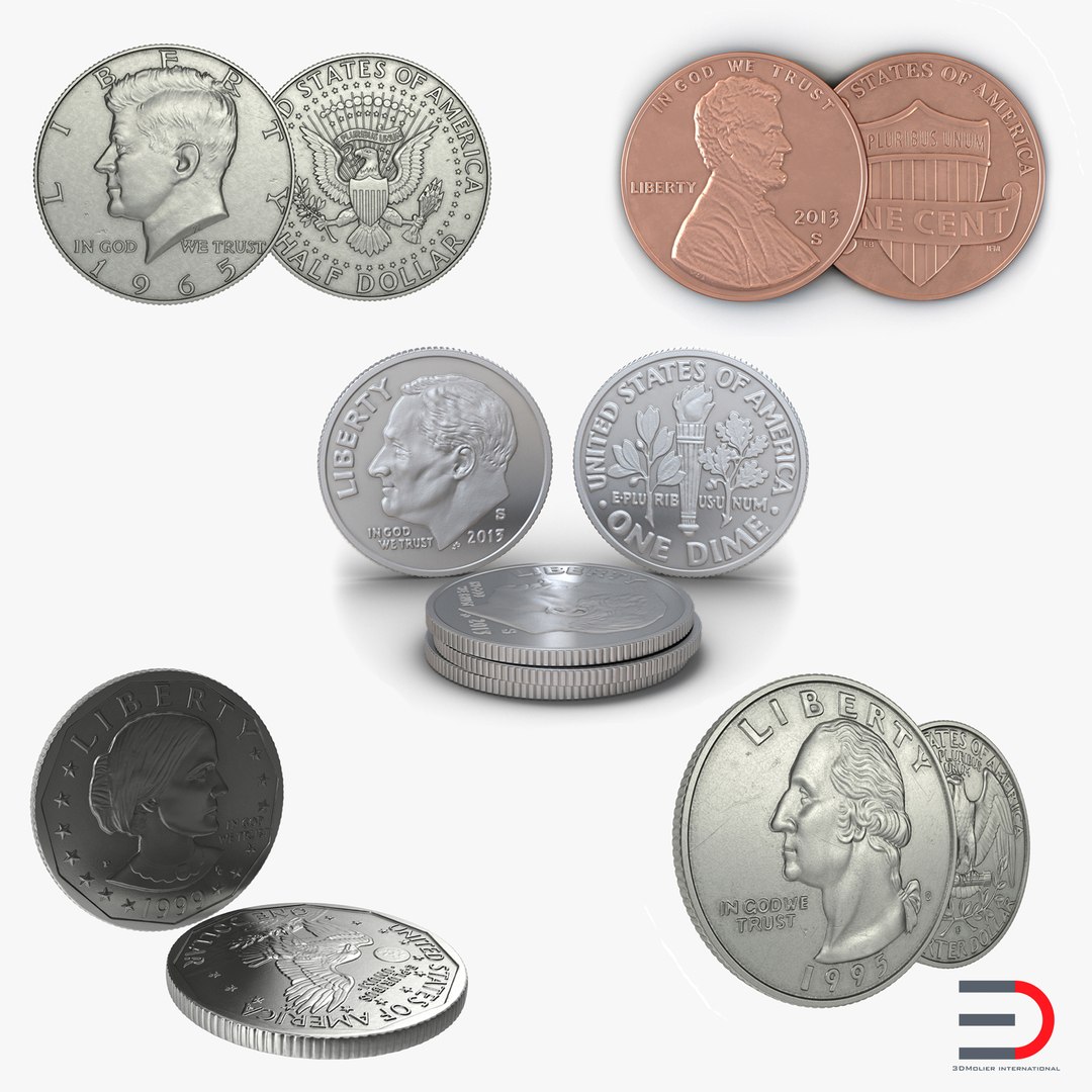 US Coins Collection 3D model preview