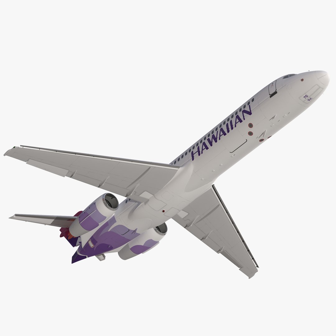Boeing 717-200 Hawaiian Airlines Rigged 3D Model 3D model preview