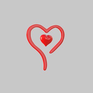 3D Heart icon v01 model