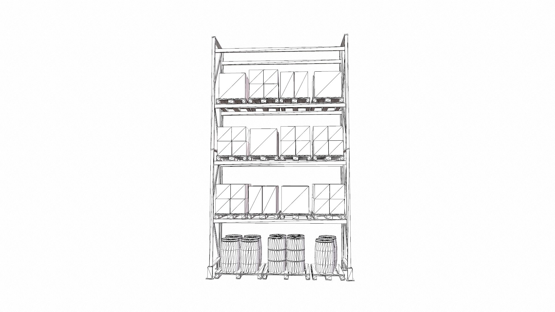 3D Detailed Full Warehouse Rack Model - TurboSquid 2340483