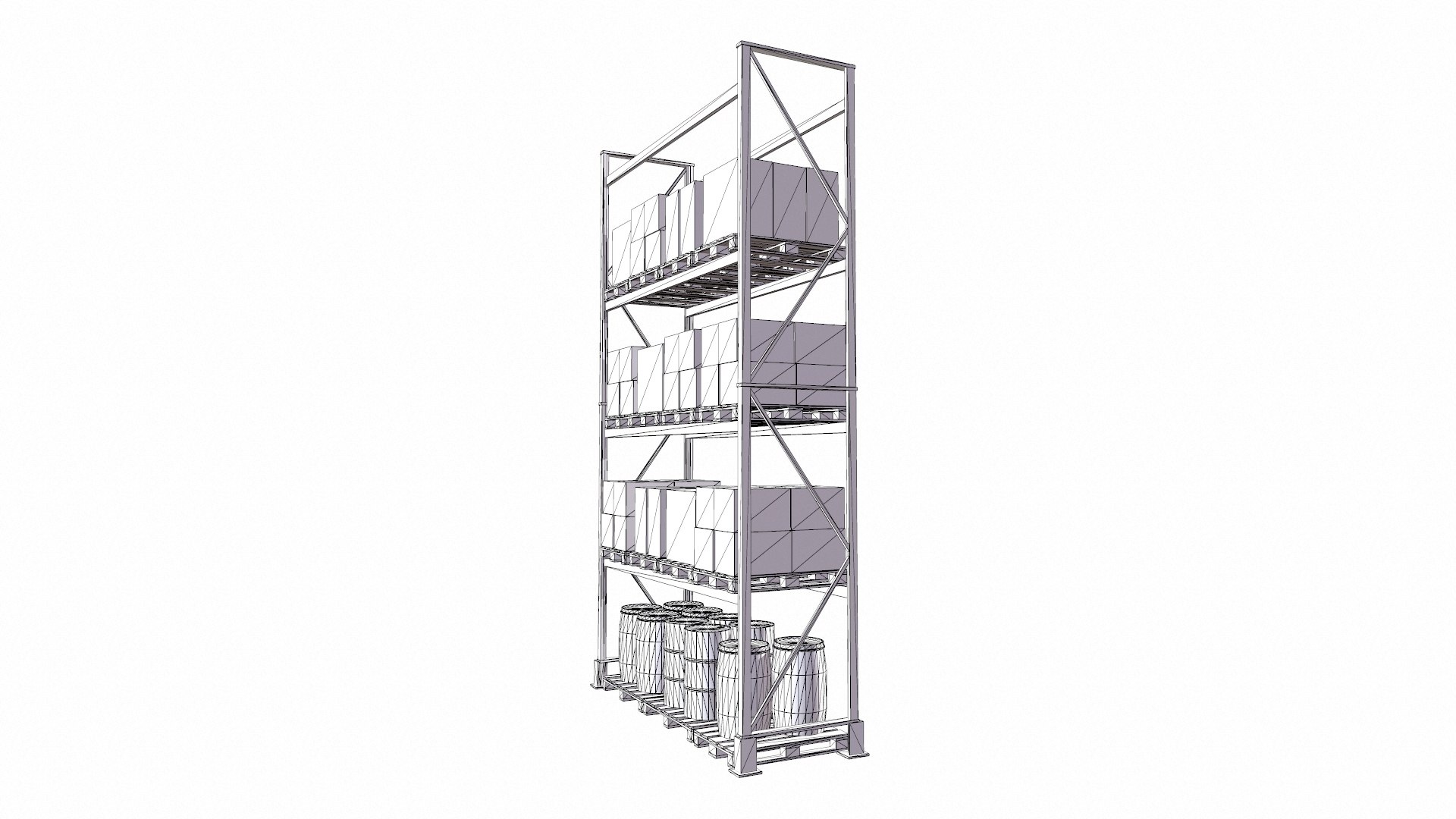 3D Detailed Full Warehouse Rack Model - TurboSquid 2340483