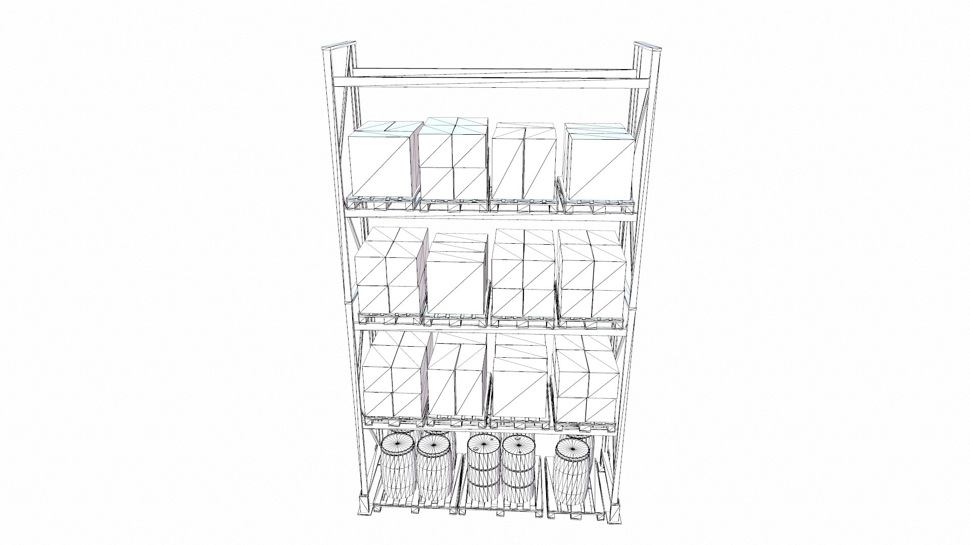 3D Detailed Full Warehouse Rack Model - TurboSquid 2340483