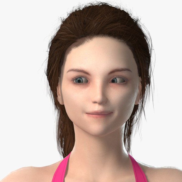 3D model female rigged