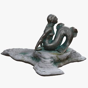 3D mermaid statue model