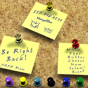 corkboard pins cork 3d max