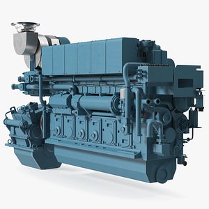 Marine Propulsion Engine Blue 3D model