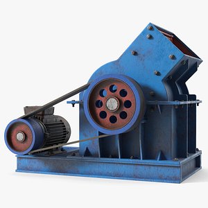 3D Stone Hammer Crusher Unit Blue Used model