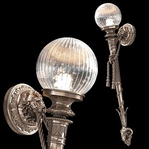Ombres et Facettes torche lion wall light