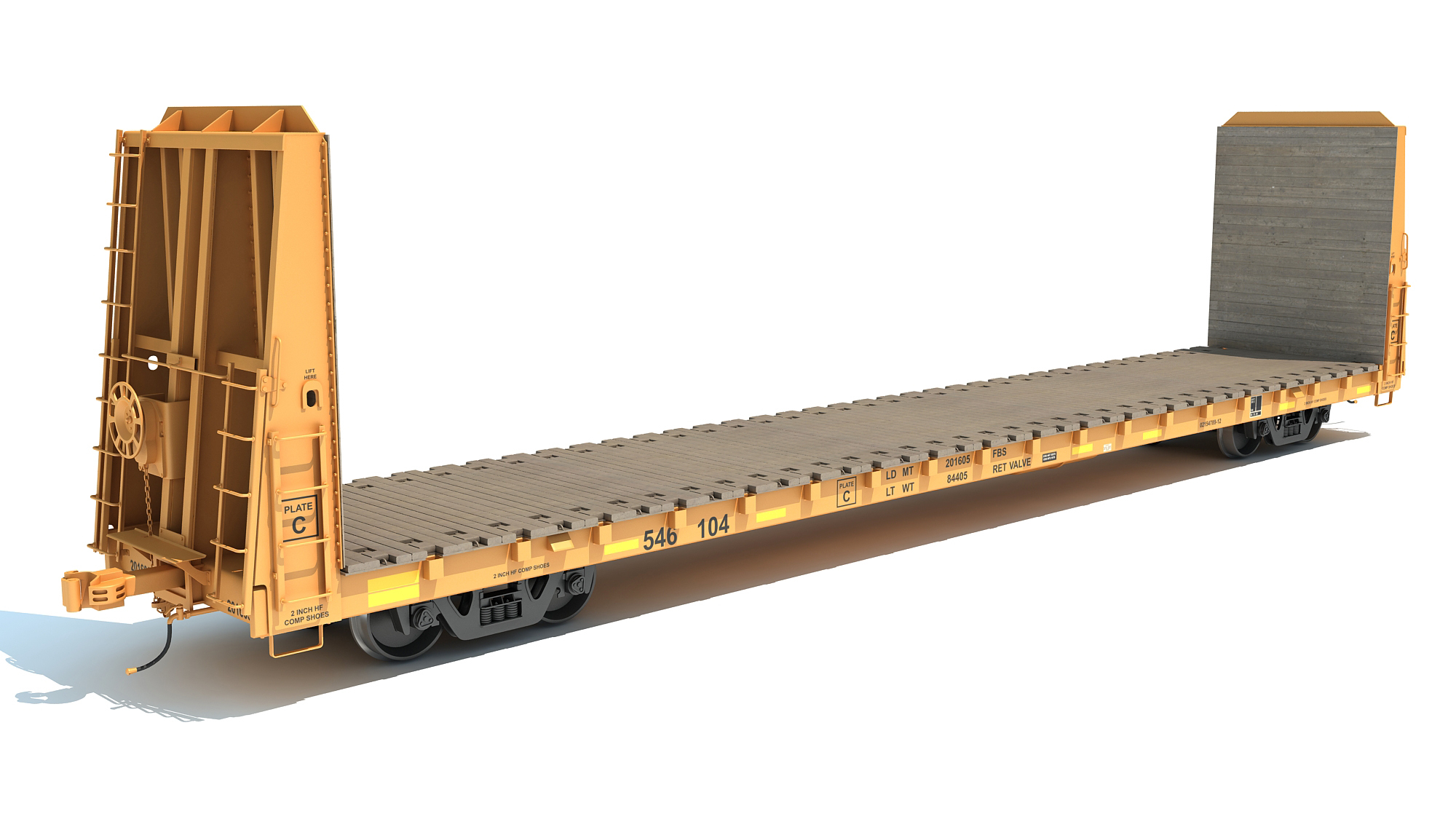 3D model bulkhead flat rail car - TurboSquid 1598457
