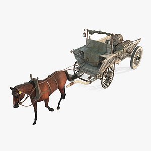 Ancient vehicle transport carriage 3D model