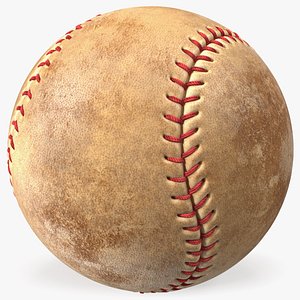 Brown Leather Baseball Ball 3D model