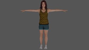 3D Rigged Female Character 22 model