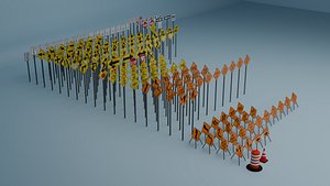 3D model Road Sign Mega Pack 189 US American Signs