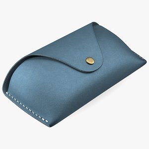 Leather Sunglasses Case Closed Blue