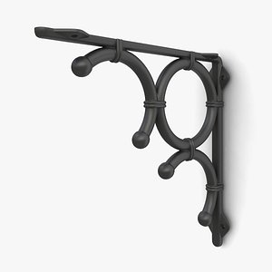 cast iron shelf bracket 3D