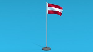 Low Poly Seamless Animated Austria Flag