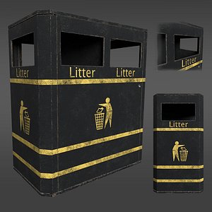 3D Derby E Double Litter Bin model