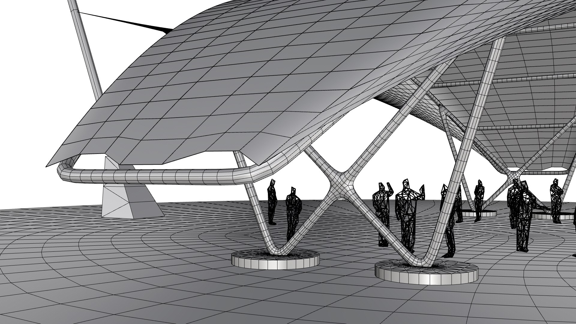 Tensile Structure Canopy 3 Model - TurboSquid 2249874