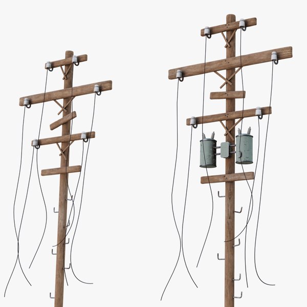 modelo 3d Power Pole Set - TurboSquid 2002666